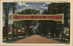 Welcome Sign, Clayton Thousand Islands, NY Postcard Postcard Postcard