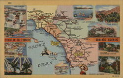 Map of Southern California Maps Postcard Postcard Postcard