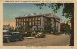 Joseph Slocum College of Agriculture, Showing Hall of Languages and a Glimpse of Lyman Hall Syracuse, NY Postcard Postcard Postcard