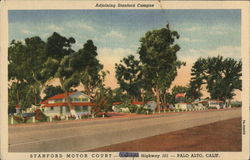 Adjoining Stanford Campus, Stanford Motor Court - Alternate Highway 101 Palo Alto, CA Postcard Postcard Postcard