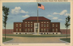 Post Headquarters at Chanute Field Postcard