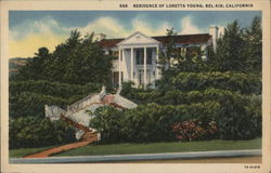 Residence of Loretta Young Postcard