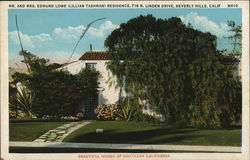 Mr. and Mrs. Edmund Lowe (Lillian Tashman) Residence Beverly Hills, CA Postcard Postcard Postcard