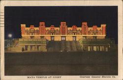 Maya Temple at Night Postcard