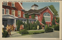Mars Hill College - Baptist Church and Spilman Dormitory Postcard