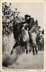 Glen Tyler on Droopy, Red Bluff 1941 Rodeos Postcard Postcard Postcard