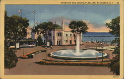 Fountain and Casino, Playland, Rye Beach New York Postcard Postcard Postcard
