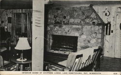 Interior Scene at Chippewa Lodge, Lake Kabetogama Ray, MN Postcard Postcard Postcard