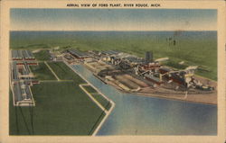 Aerial View of Ford Plant Postcard