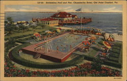 Swimming Pool and Pier - Chamberlin Hotel Postcard