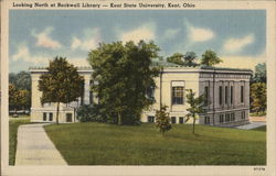 Looking North at Rockwell Library - Kent State University Postcard