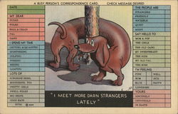 "I Meet More Darn Strangers Lately" Postcard