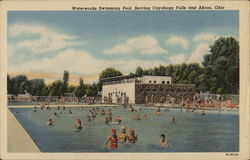 Waterworks Swimming Pool Cuyahoga Falls, OH Postcard Postcard Postcard