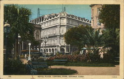 Hotel Plaza, Central Park Havana, Cuba Postcard Postcard Postcard