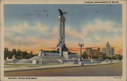 Maine Monument Havana, Cuba Postcard Postcard Postcard