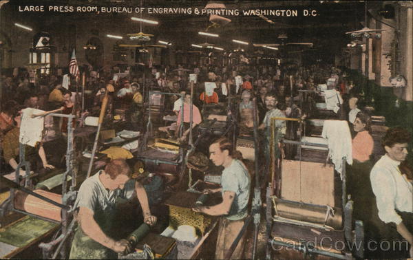 Large Press Room, Bureau of Engraving & Printing Washington District of Columbia