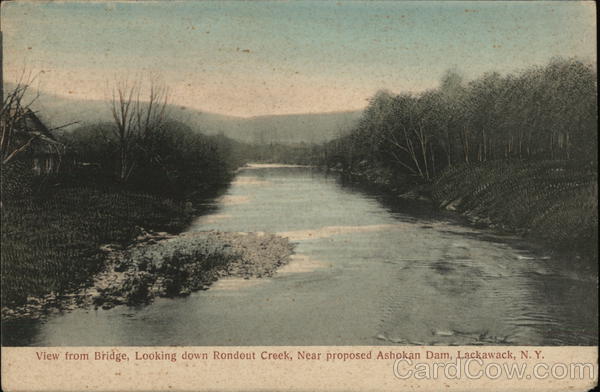 View from Bridge Looking down Rondout Creek Lackawack New York