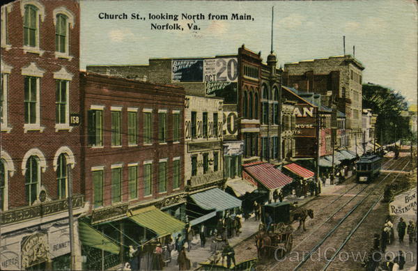 Church Street Looking North from Main Norfolk Virginia