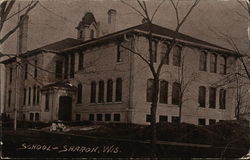 School Building Postcard
