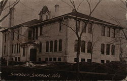 School Building Sharon, WI Postcard Postcard Postcard