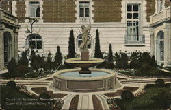 Court at Harriman Mansion, Tower Hill Postcard