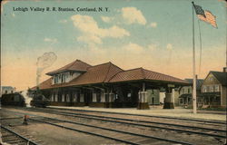 Leigh Valley RR Station Cortland, NY Postcard Postcard Postcard