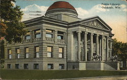 Street View of Public Library Postcard