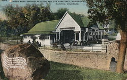 Manitou Soda Springs Pavilion and Ute Pass Trail Monument Postcard