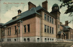 Street View of High School Taunton, MA Postcard Postcard Postcard