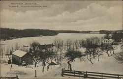 Winter Scene Lake Huntington, NY Postcard Postcard Postcard