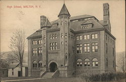 High School Building Postcard