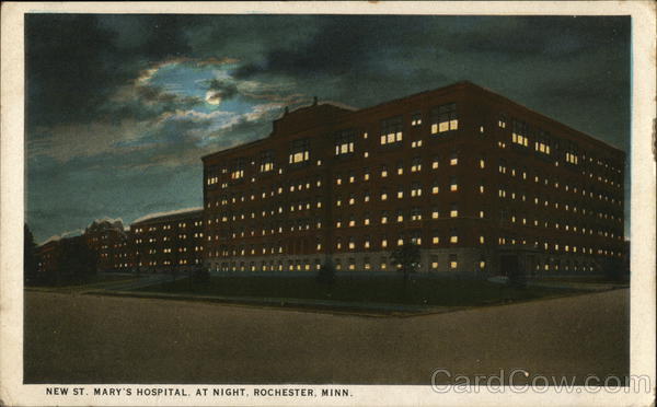 St. Mary's Hospital at Night Rochester Minnesota