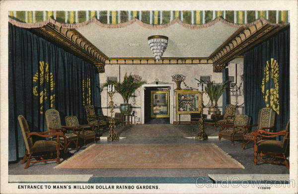 Entrance to Mann's Million Dollar Rainbo Gardens Chicago Illinois