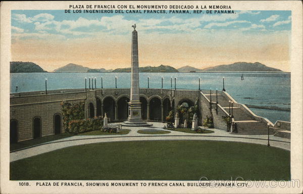 Plaza de Francia showing Monument to French Canal Builders Panama City