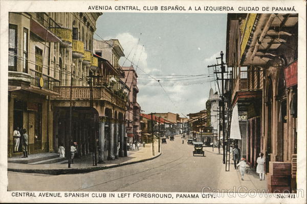 Avenida Central, Club Espana a la Izquierda, Ciudad de Panama Panama City