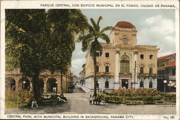 Central Park, Municipal Building in Background Panama City