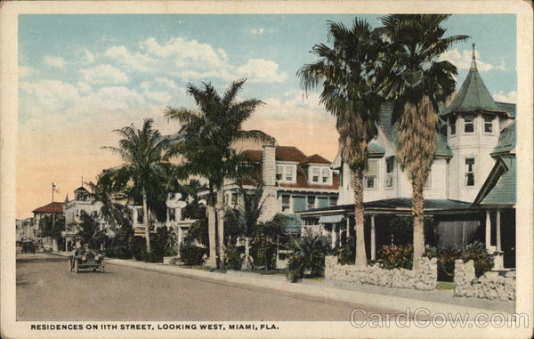 Residences on 11th Street, looking West Miami Florida
