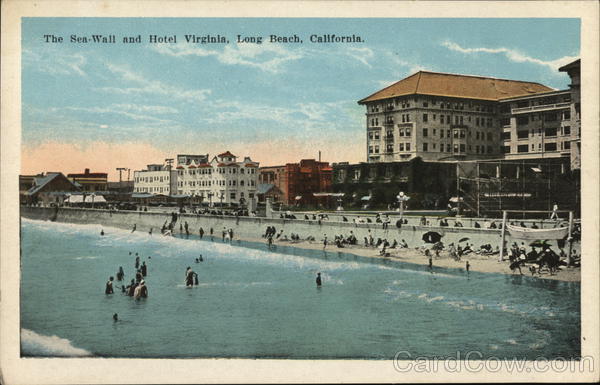 The Sea Wall and Hotel Virginia Long Beach California