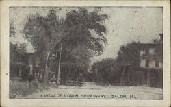 A View of North Broadway Salem, IL Postcard Postcard Postcard