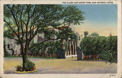 The Alamo and Courtyard Postcard