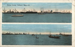 Two Harbor Scenes Postcard