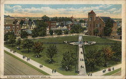 Bird's Eye View of Washington Square Newport News, VA Postcard Postcard Postcard