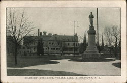 Soldiers' Monument at Thrall Park Middletown, NY Postcard Postcard Postcard