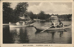 Water View of Boat Houses Postcard