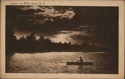 Sunset on White Lake New York Postcard Postcard Postcard