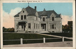 Post Office Fishers Island, NY Postcard Postcard Postcard