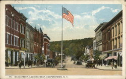 Main Street, Looking West Cooperstown, NY Postcard Postcard Postcard