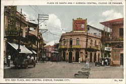 Santa Ana Plaza and Central Avenue Panama City, Panama Postcard Postcard Postcard