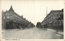 Main Street Staunton, IL Postcard Postcard Postcard