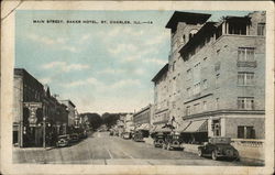 Main Street, Baker Hotel St. Charles, IL Postcard Postcard Postcard